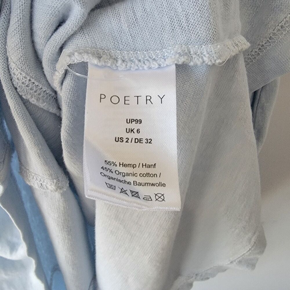 poetry short sleeve with pockets Hemp Cotton Lagenlook Flowy dress size 2 - Picture 7 of 7